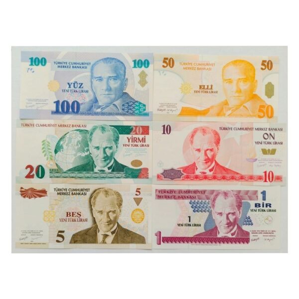 Turkey YTL Complete UNC banknotes Set 2005