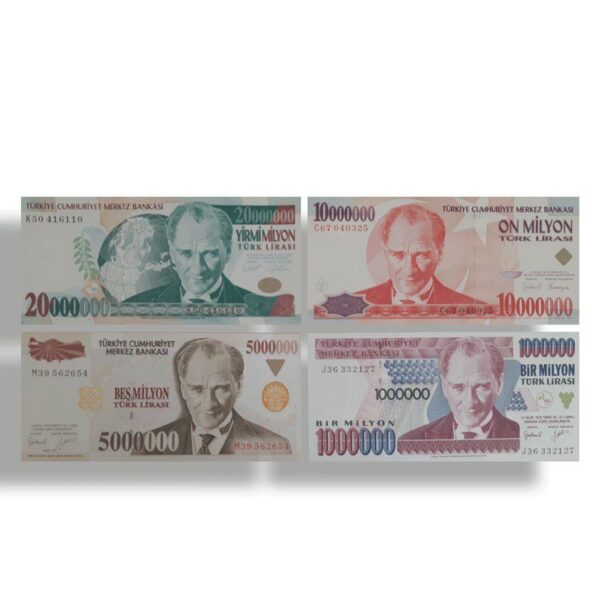 Turkey UNC banknotes 1 to 20 million set