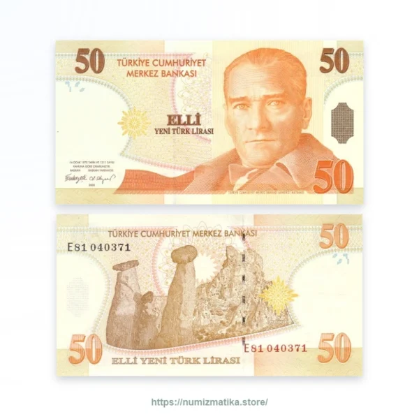 Turkey 50 New Lira 2005 – XF Banknote