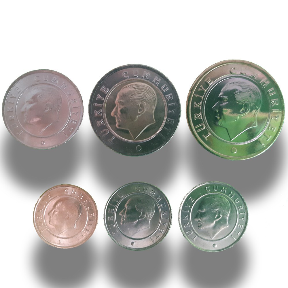 Turkey Coins set of 6 UNC pcs. 2015/2019 Numismatics Store