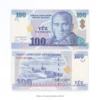 Turkey 100 New Lira 2005 banknote Pick 221 XF – Atatürk and İshakpaşa Palace