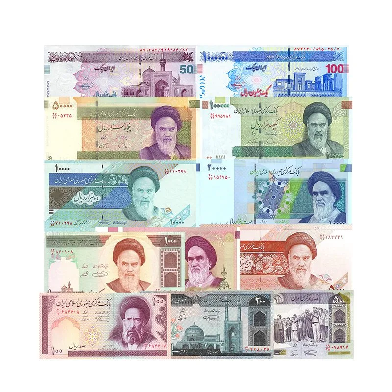 Iran Set of 12 UNC Banknotes – 100 to 1000000 Rials – Front View