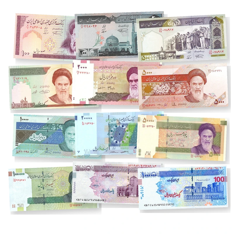 Iran Set of 12 Banknotes UNC – 100 to 1,000,000 Rials
