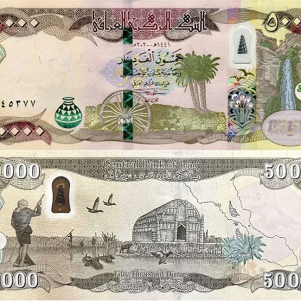 Sequence Serial Numbers on Iraq 50000 Dinar Banknote