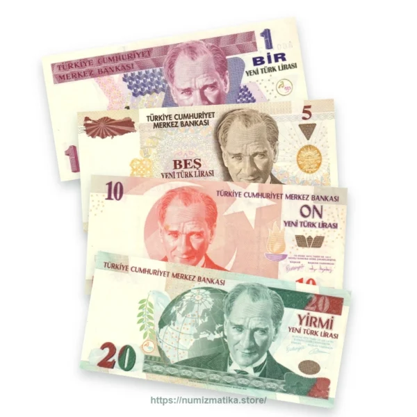 Turkey 2005 YTL UNC Banknotes – Set of 4