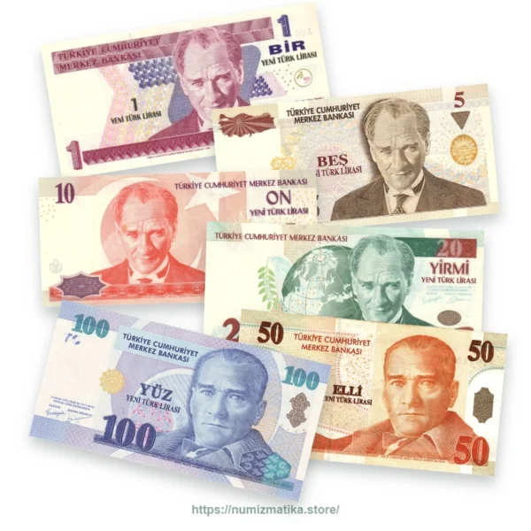 Turkey 2005 YTL UNC Banknotes – Complete Set of 6