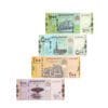 Yemen banknote set 2017–2018 – 100, 200, 500, 1000 Rials UNC Picks W37–W40 with Socotra, Zabid, Rock Palace, Bab al-Yaman
