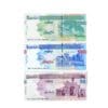 Iran high-denomination UNC set – 500k Imam Reza Shrine, 1M Persepolis, 2M Karoun Dam with Ferdowsi watermarks