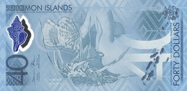 Solomon Islands 40-dollar polymer banknote for the anniversary of independence