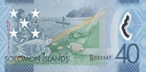 Solomon Islands 40-dollar polymer banknote for the anniversary of independence